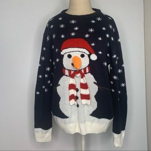 Cedar wood state Merry Christmas snow man ugly Christmas sweater Large